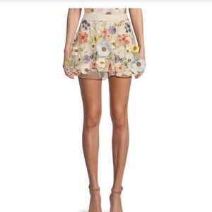 Evolutionary Coordinating 3d floral mid rise skirt, size small